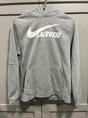 Nike Gray Lacrosse Hoodie - Gray & White